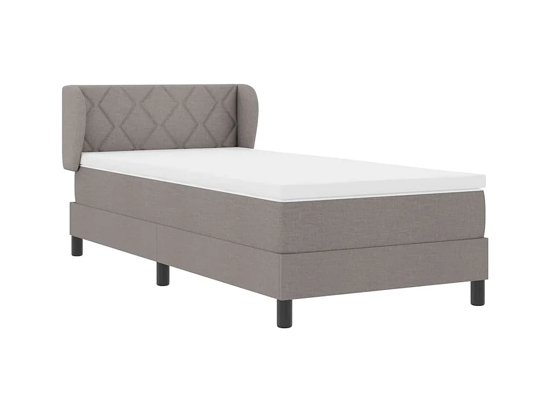 Cama box spring con colchón con colchón Taupé 90 x 190 cm tela