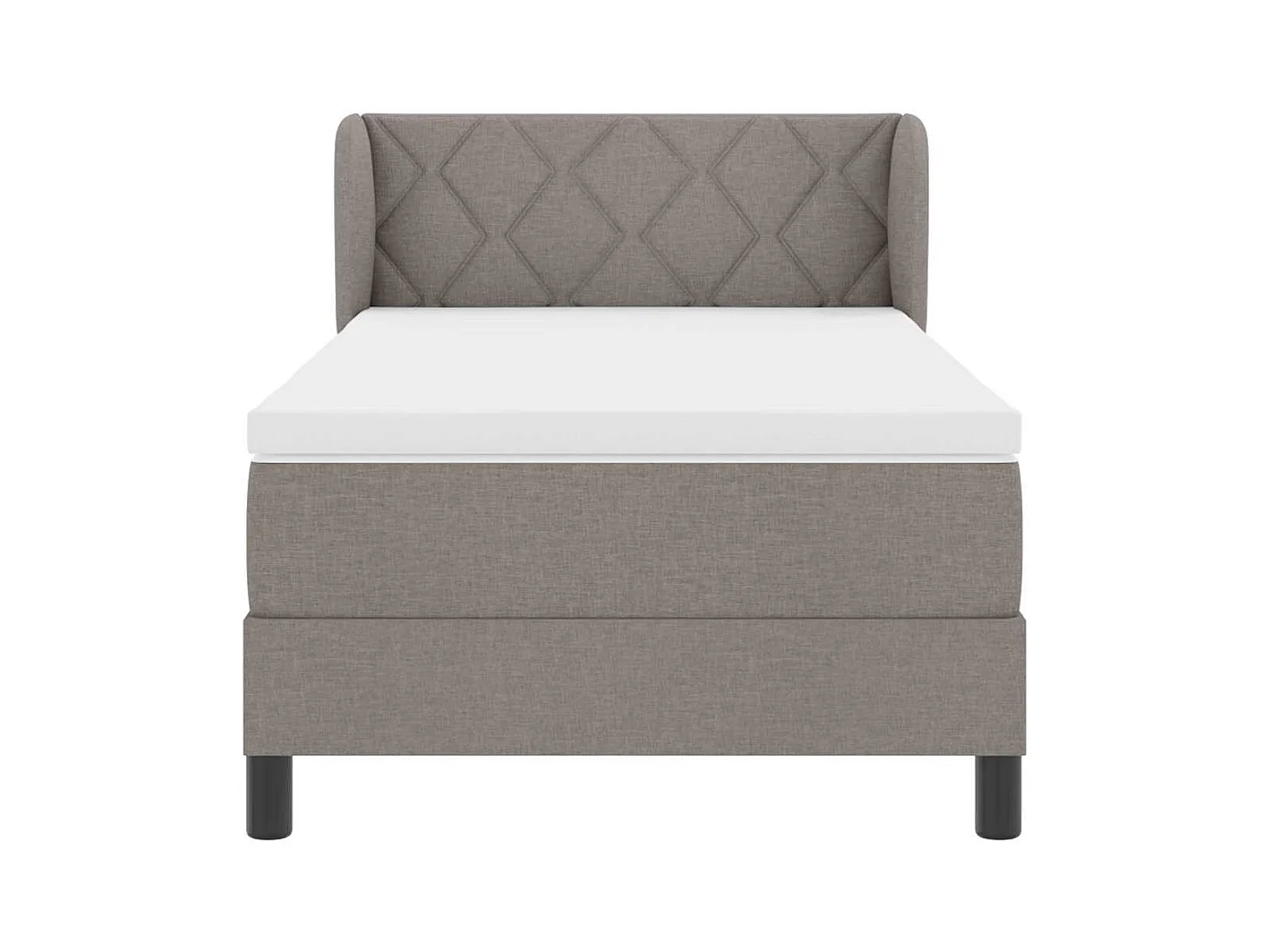 Cama box spring con colchón con colchón Taupé 90 x 190 cm tela