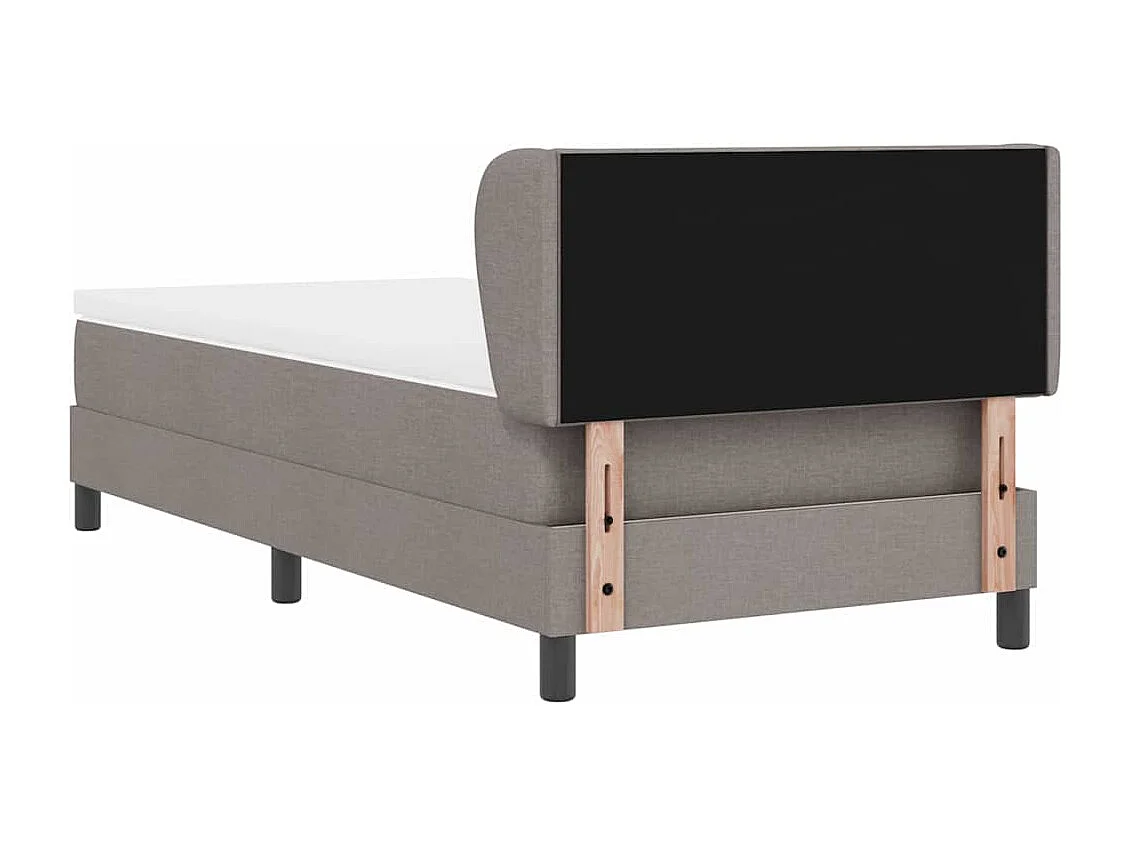 Cama box spring con colchón con colchón Taupé 90 x 190 cm tela