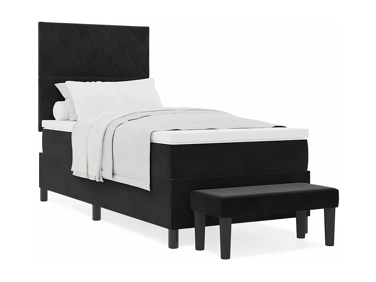 Boxspring bed met matras Zwart 90 x 190 cm Fluweel