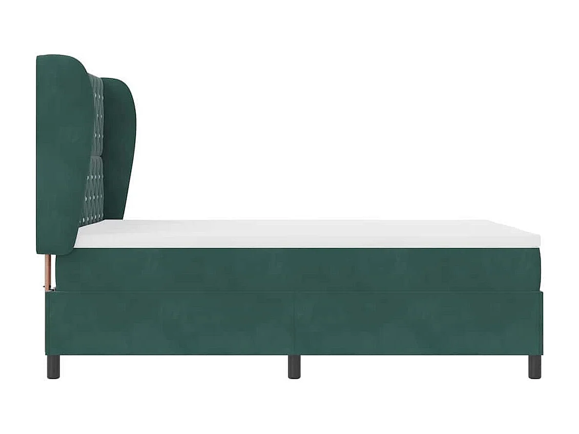 Cama tipo Box Spring Verde oscuro 140 x 200 cm Terciopelo
