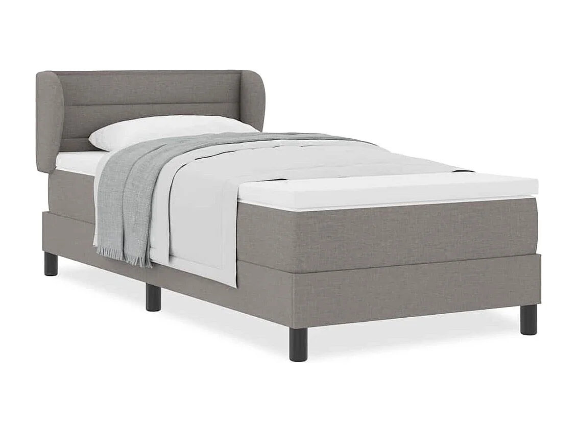 Cadre de lit avec matelas avec matelas Taupe 90 x 200 cm tissu