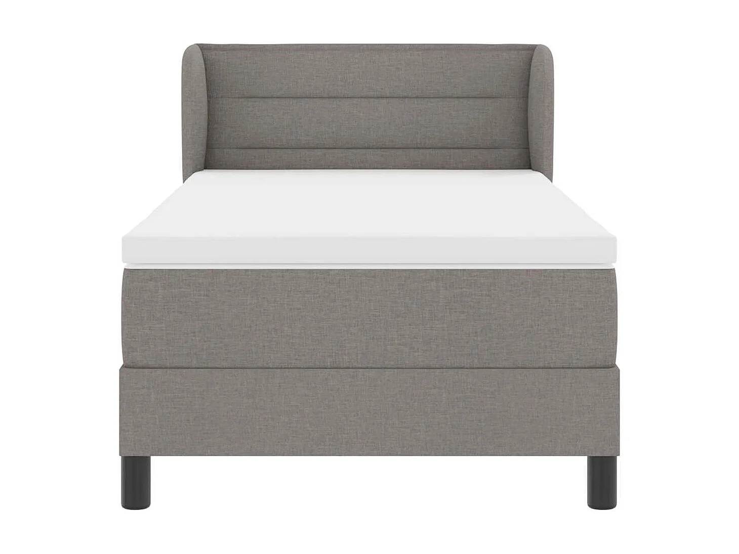 Cadre de lit avec matelas avec matelas Taupe 90 x 200 cm tissu