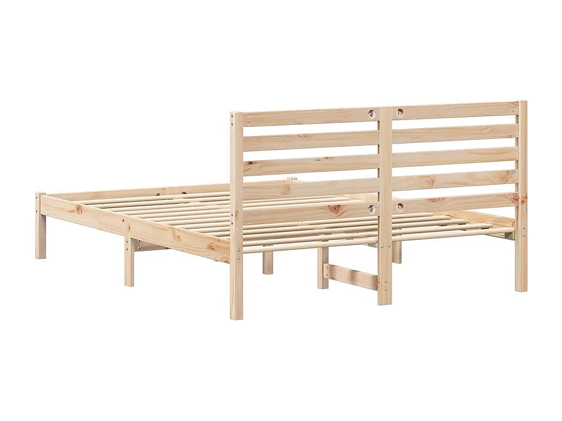Cadre de lit Marron 135 x 190 cm Bois massif en pin