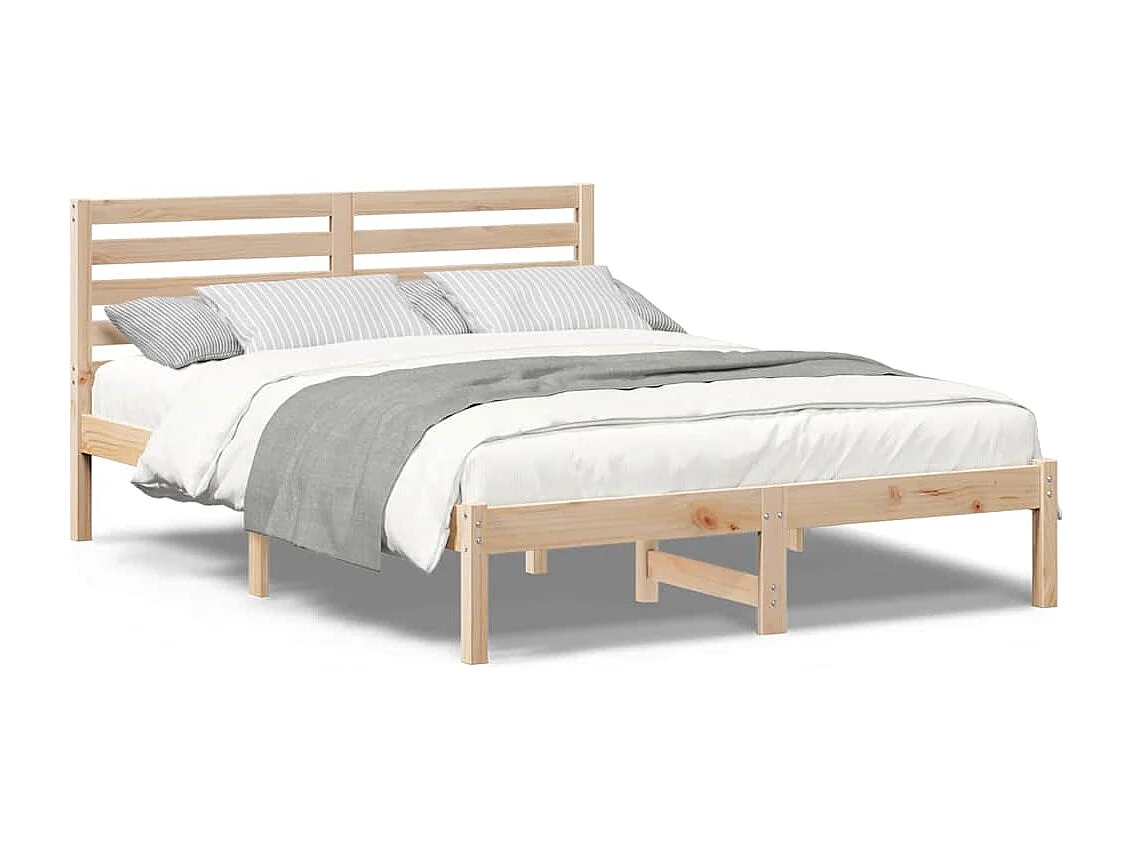 Estrutura da Cama Castanho 135 x 190 cm Madeira de pinho maciça