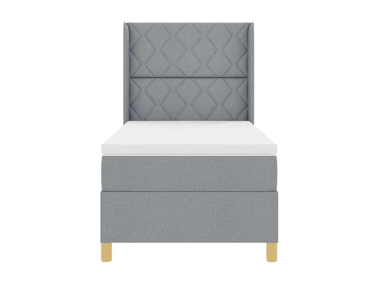 Cadre de lit avec matelas Gris clair 100 x 200 cm tissu