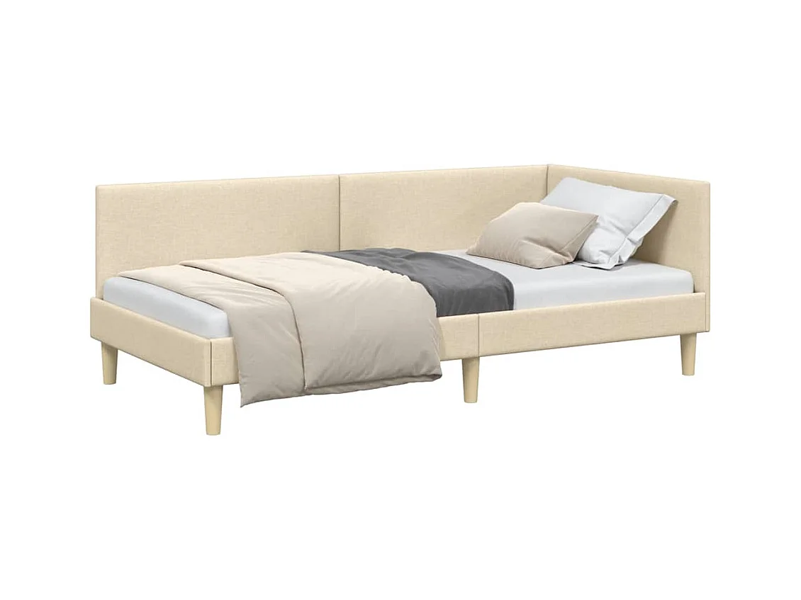 Estructura de cama en esquina Otro Manual Crema 80 x 200 cm