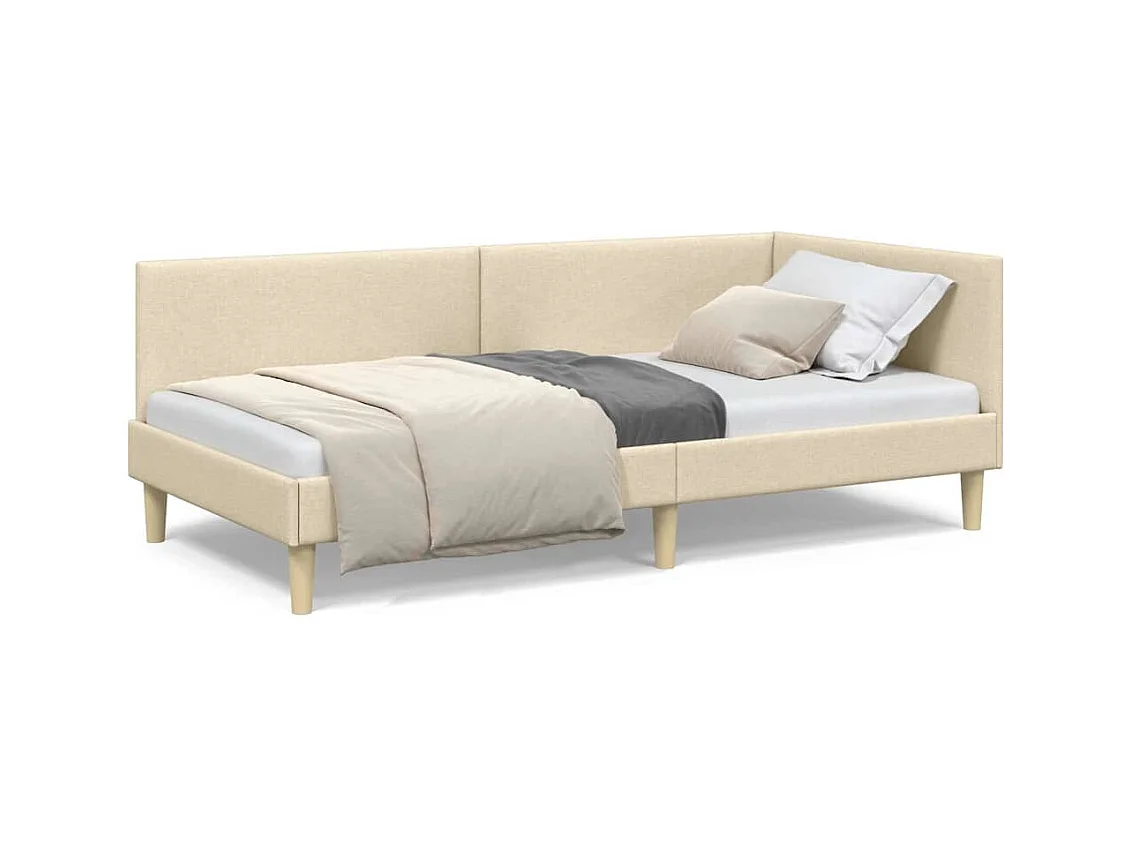 Estructura de cama en esquina Otro Manual Crema 80 x 200 cm