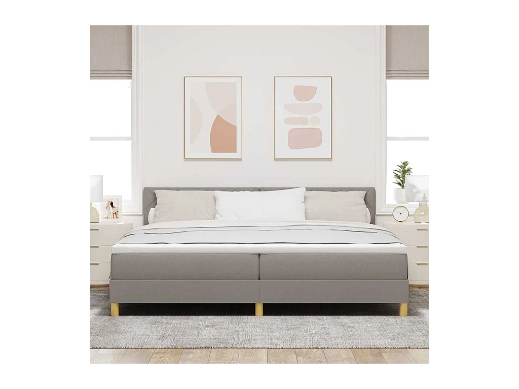 Cama box spring com colchão Cinzento-acastanhado 200 x 200 cm