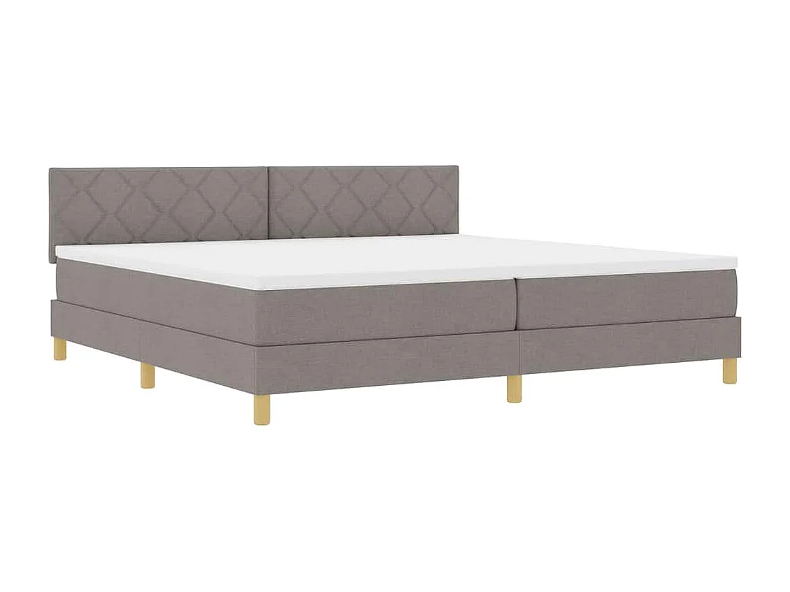 Cadre de lit avec matelas Taupe 200 x 200 cm tissu
