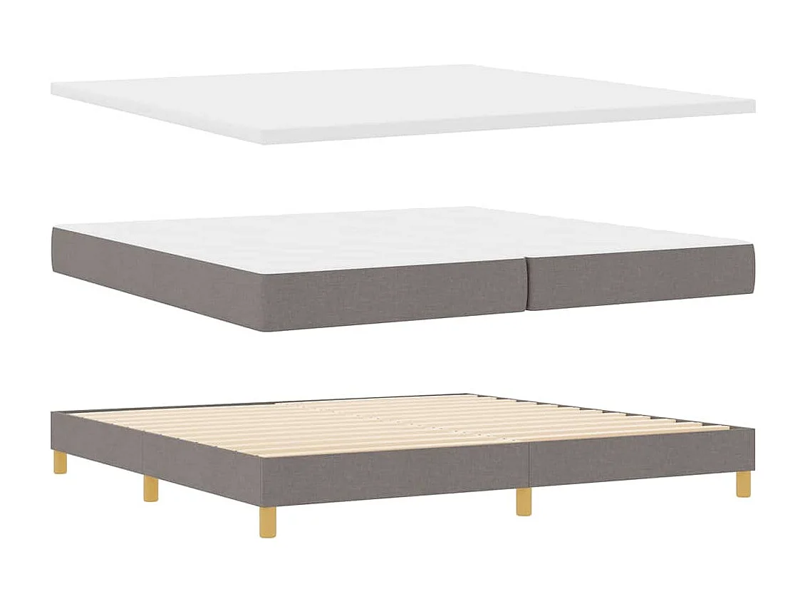 Cadre de lit avec matelas Taupe 200 x 200 cm tissu