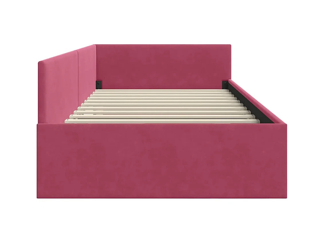 Cadre de lit d'angle Autre Rouge bordeaux 90 x 200 cm