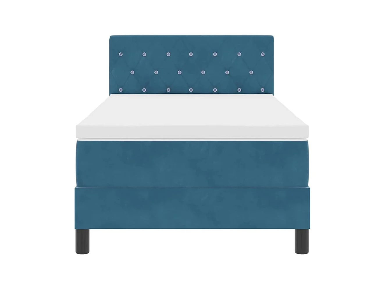 Cadre de lit avec matelas Bleu foncé 90 x 190 cm Velours