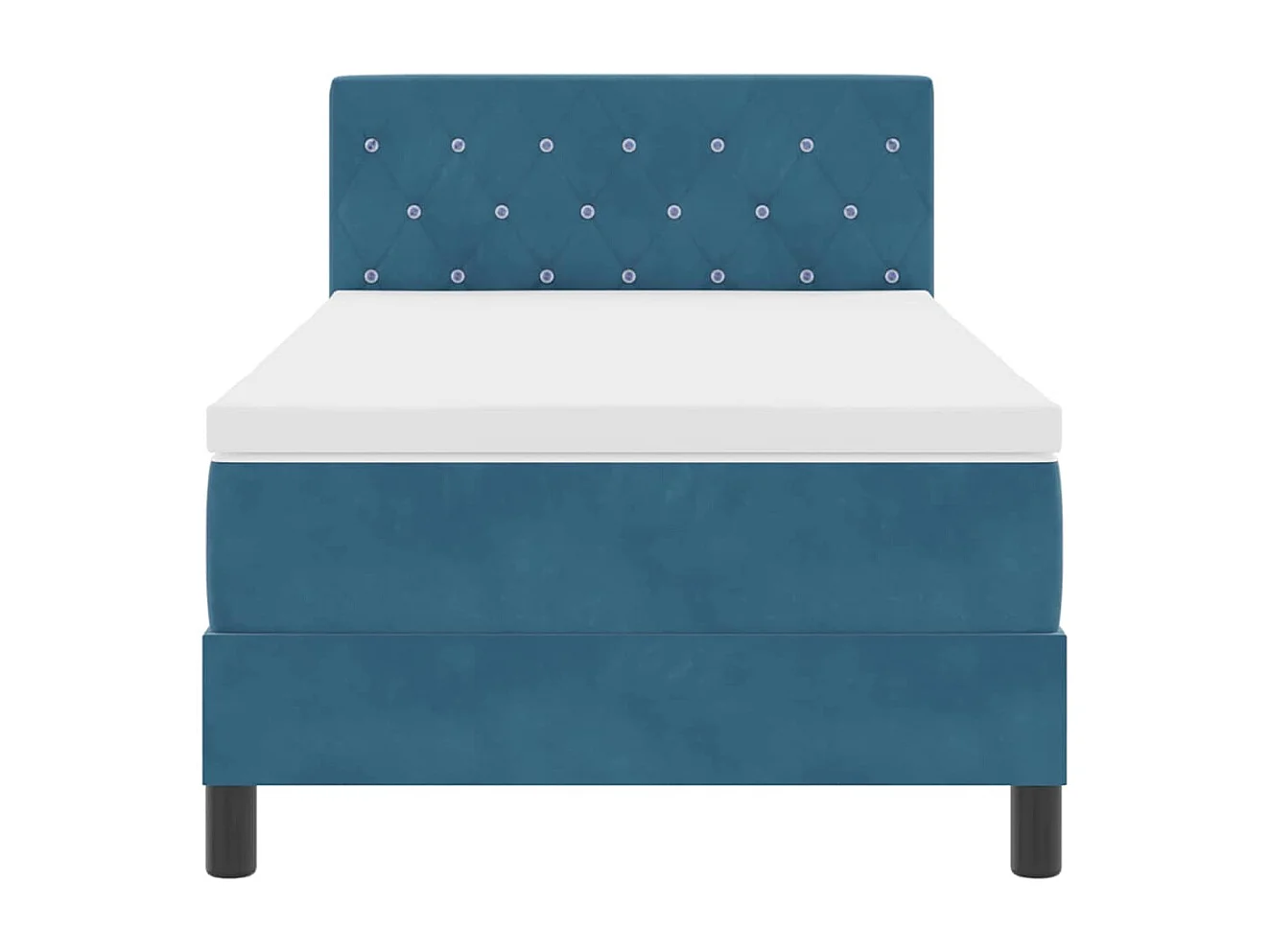 Cama tipo Box Spring Azul oscuro 90 x 190 cm Terciopelo