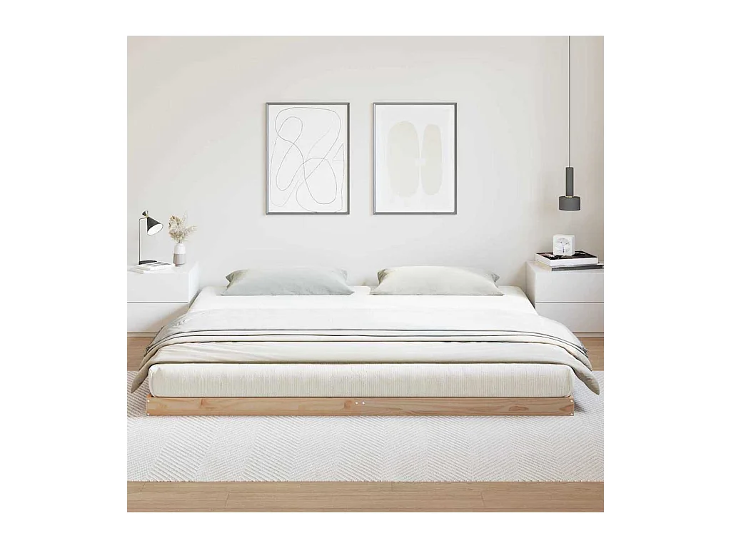 Estrutura de cama de chão Natural 200 x 220 cm