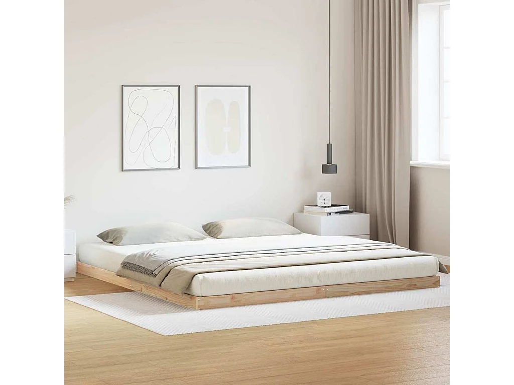 Estrutura de cama de chão Natural 200 x 220 cm