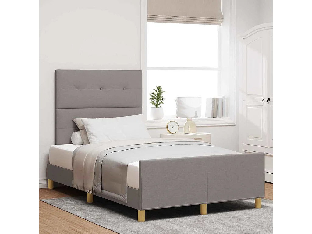 Bedframe met hoofdeinde Taupe 120 x 200 cm Stof