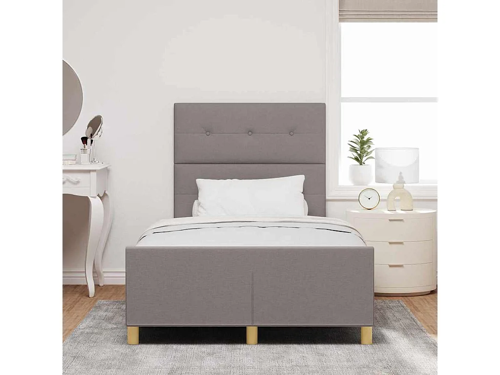 Bedframe met hoofdeinde Taupe 120 x 200 cm Stof