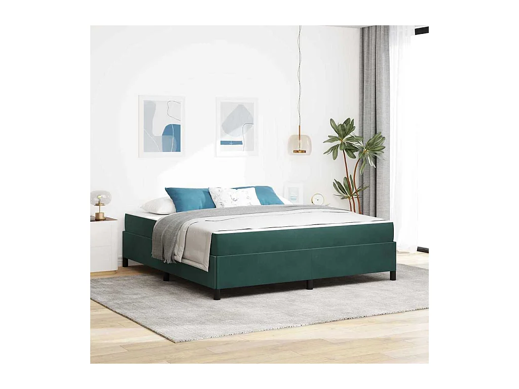 Estructura de cama Verde oscuro y blanco 180 x 200 cm