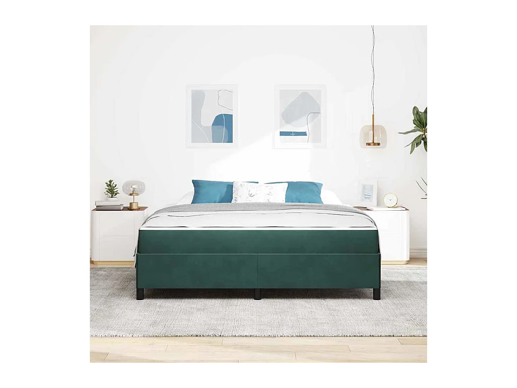 Estructura de cama Verde oscuro y blanco 180 x 200 cm