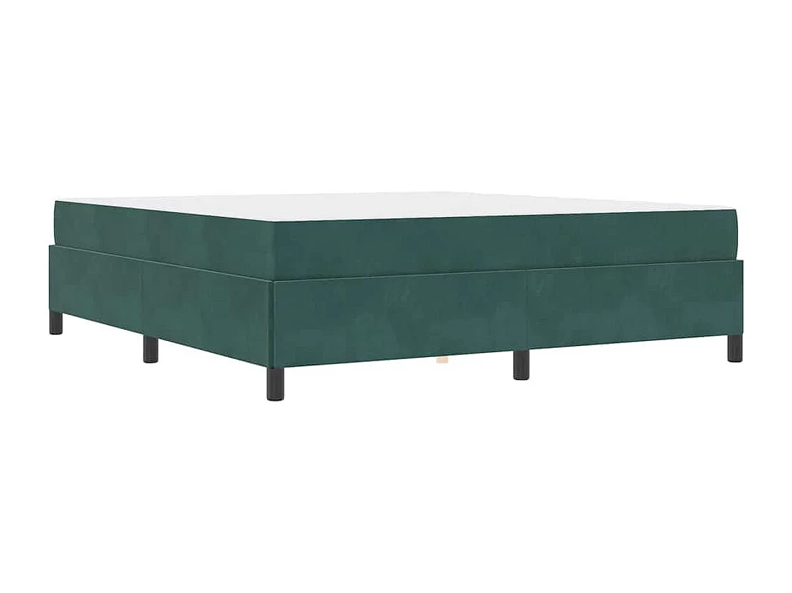 Estrutura da Cama Verde Escuro e Branco 180 x 200 cm Veludo