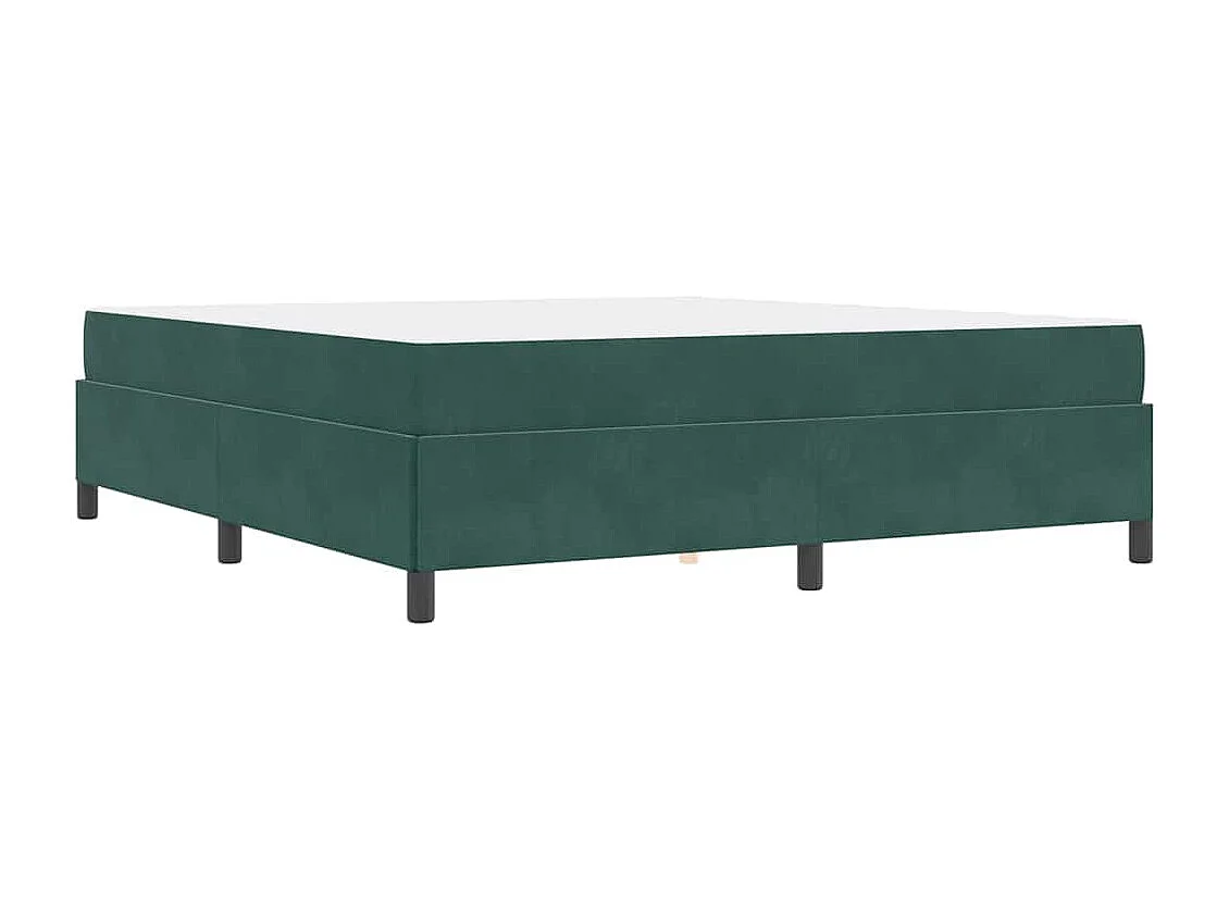 Estrutura da Cama Verde Escuro e Branco 180 x 200 cm Veludo