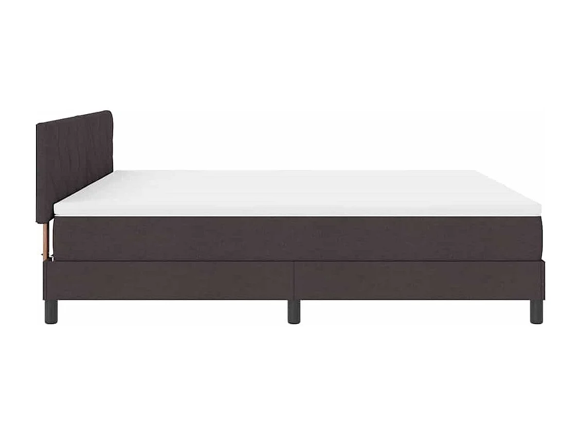 Cadre de lit avec matelas Marron foncé 180 x 200 cm tissu