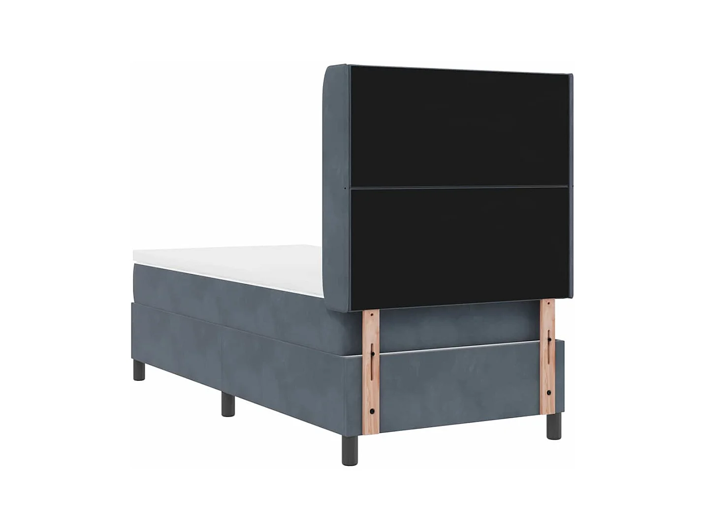 Cadre de lit avec tête de lit Gris foncé 100 x 200 cm Velours
