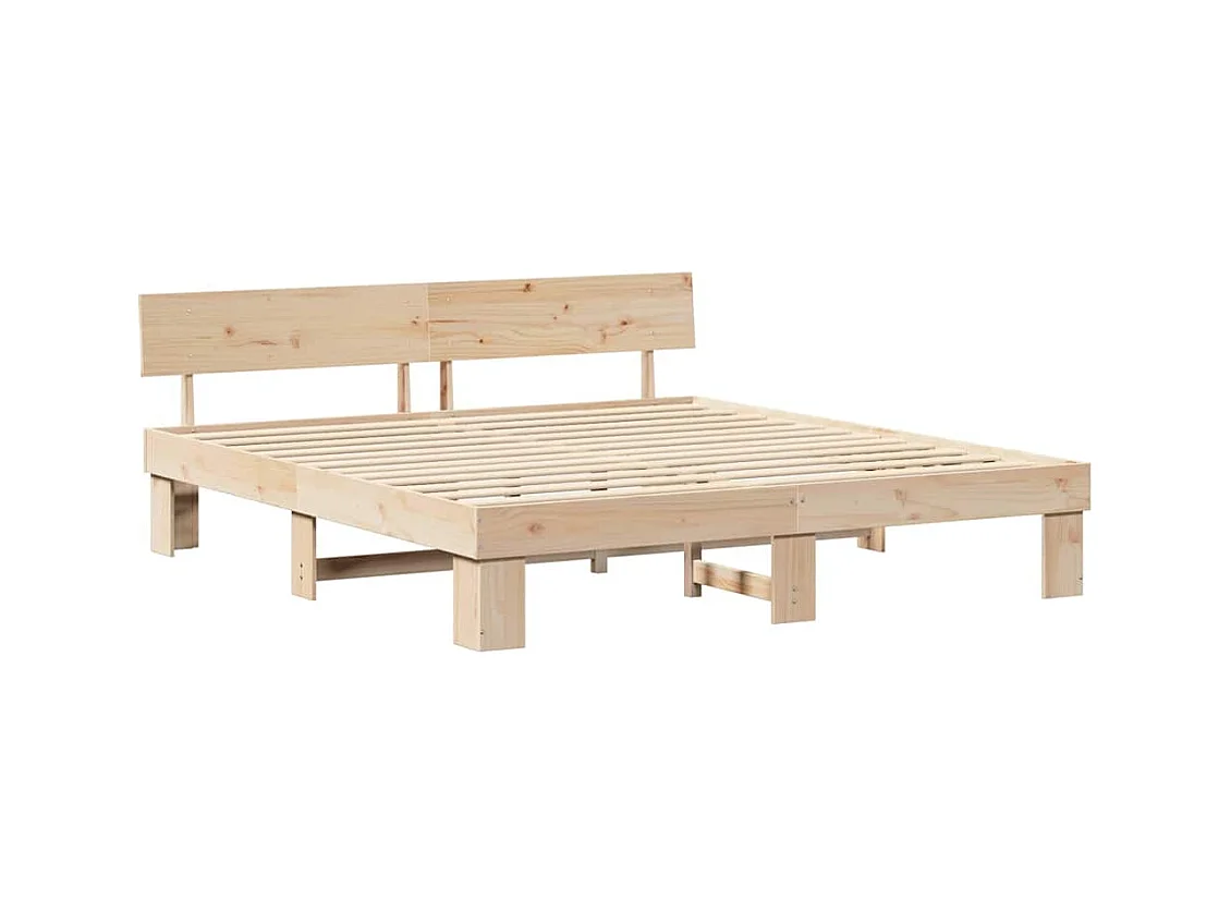 Estructura de cama Marrón 180 x 200 cm Madera maciza de pino