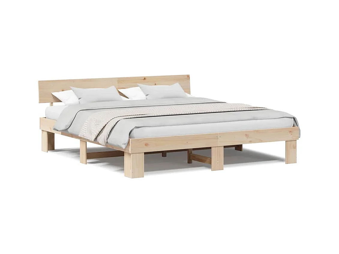 Estructura de cama Marrón 180 x 200 cm Madera maciza de pino