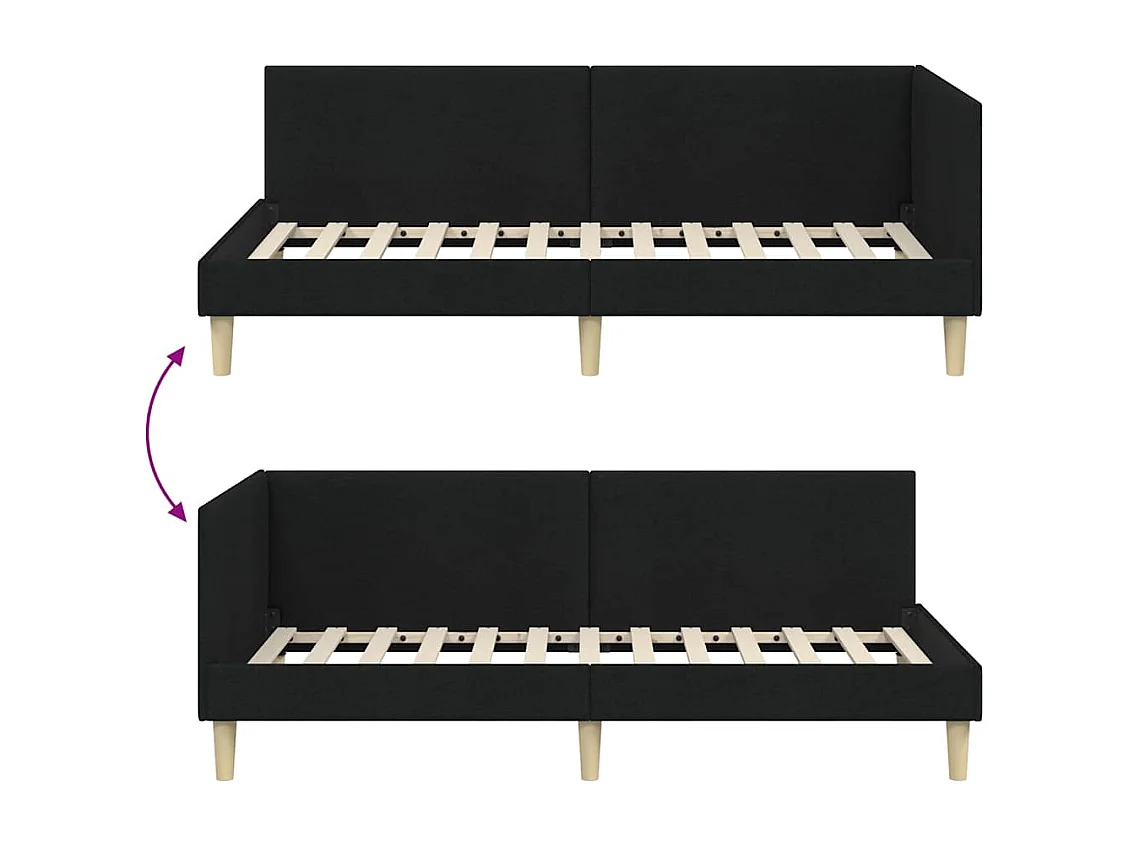 Anders met hoofdeinde Zwart 80 x 200 cm Stof en Engineered Hout