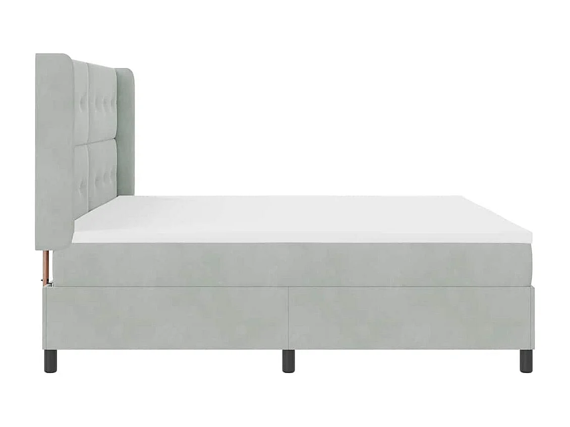 Boxspring bed met hoofdeinde Lichtgrijs 200 x 200 cm Fluweel