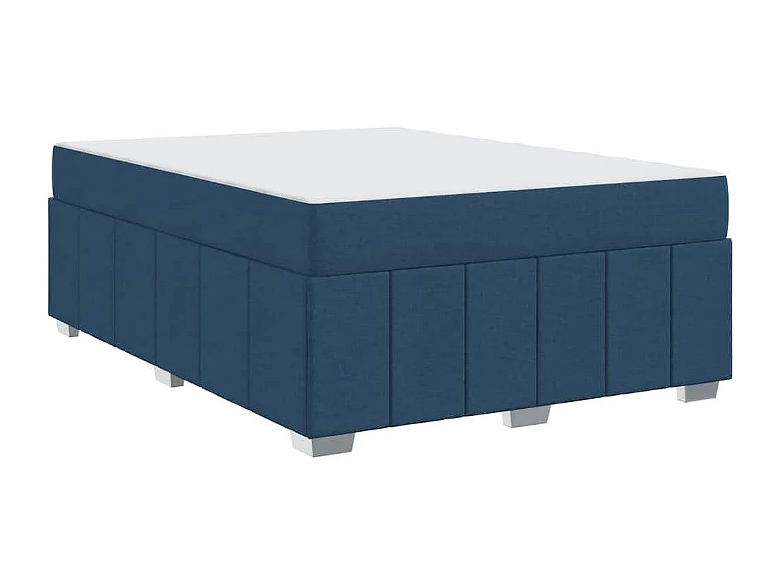 Cadre de lit avec matelas Bleu 160 x 200 cm tissu