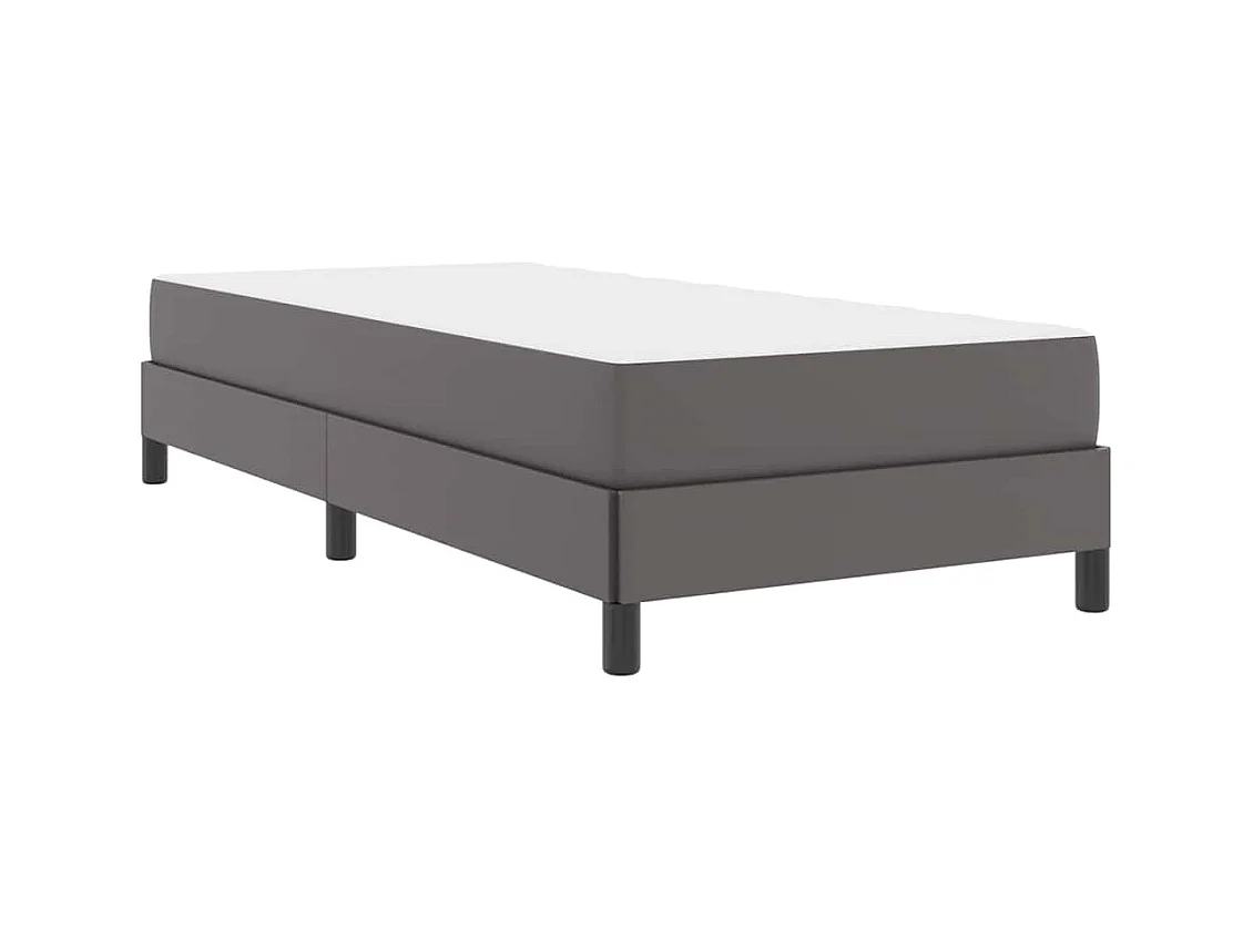 Cadre de lit avec matelas Gris 100 x 200 cm Faux cuir