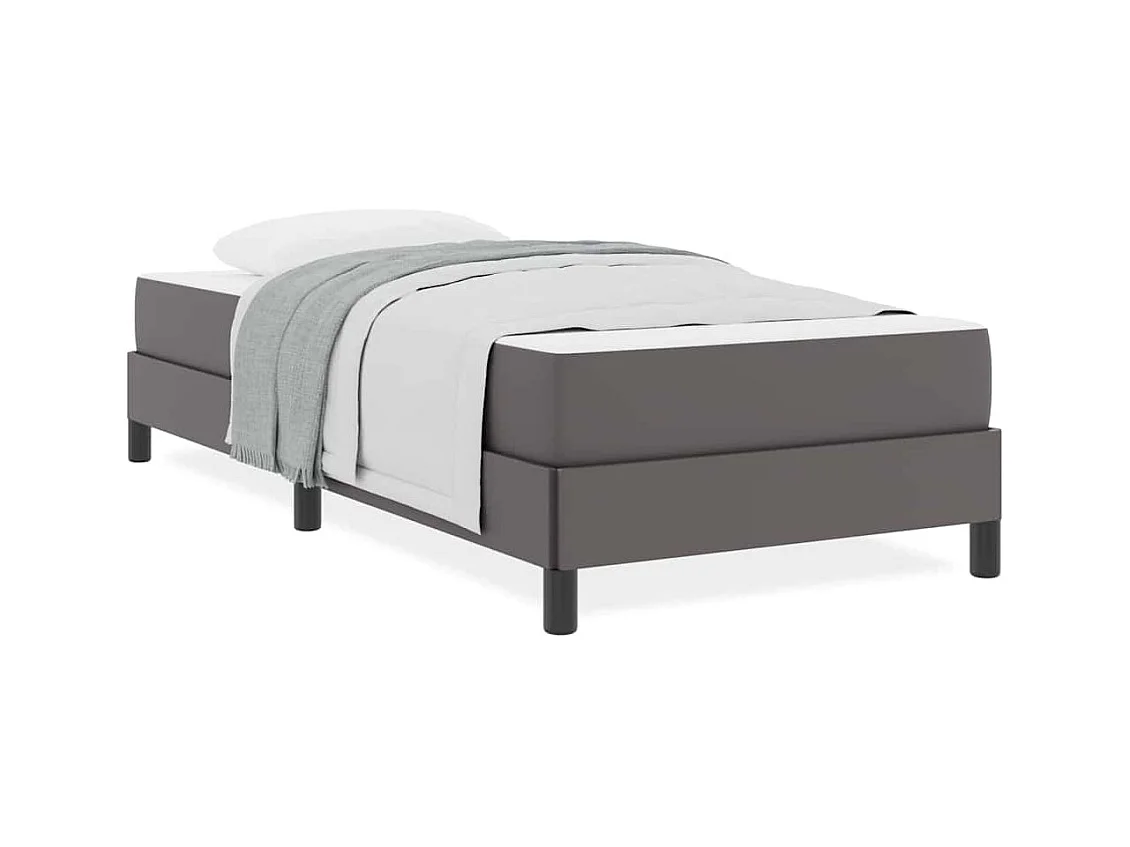 Cadre de lit avec matelas Gris 100 x 200 cm Faux cuir