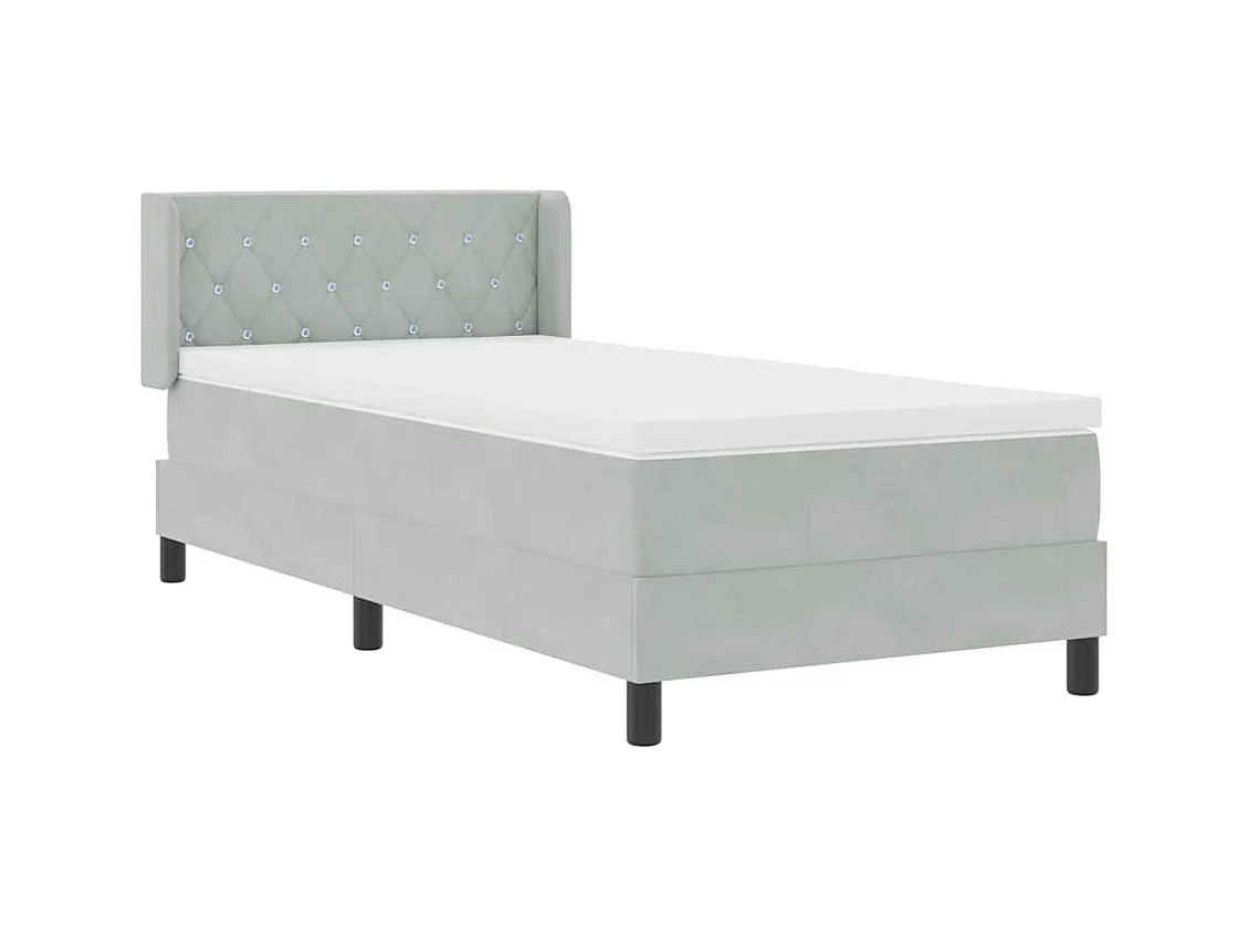 Cama con Somier y Colchón Negra 100x200 cm Terciopelo