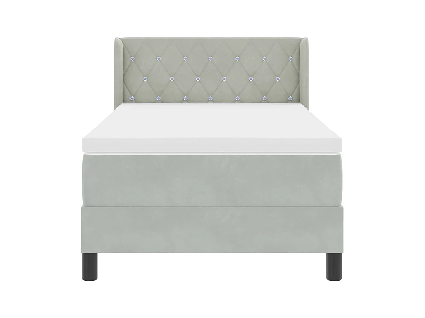 Cama con Somier y Colchón Negra 100x200 cm Terciopelo