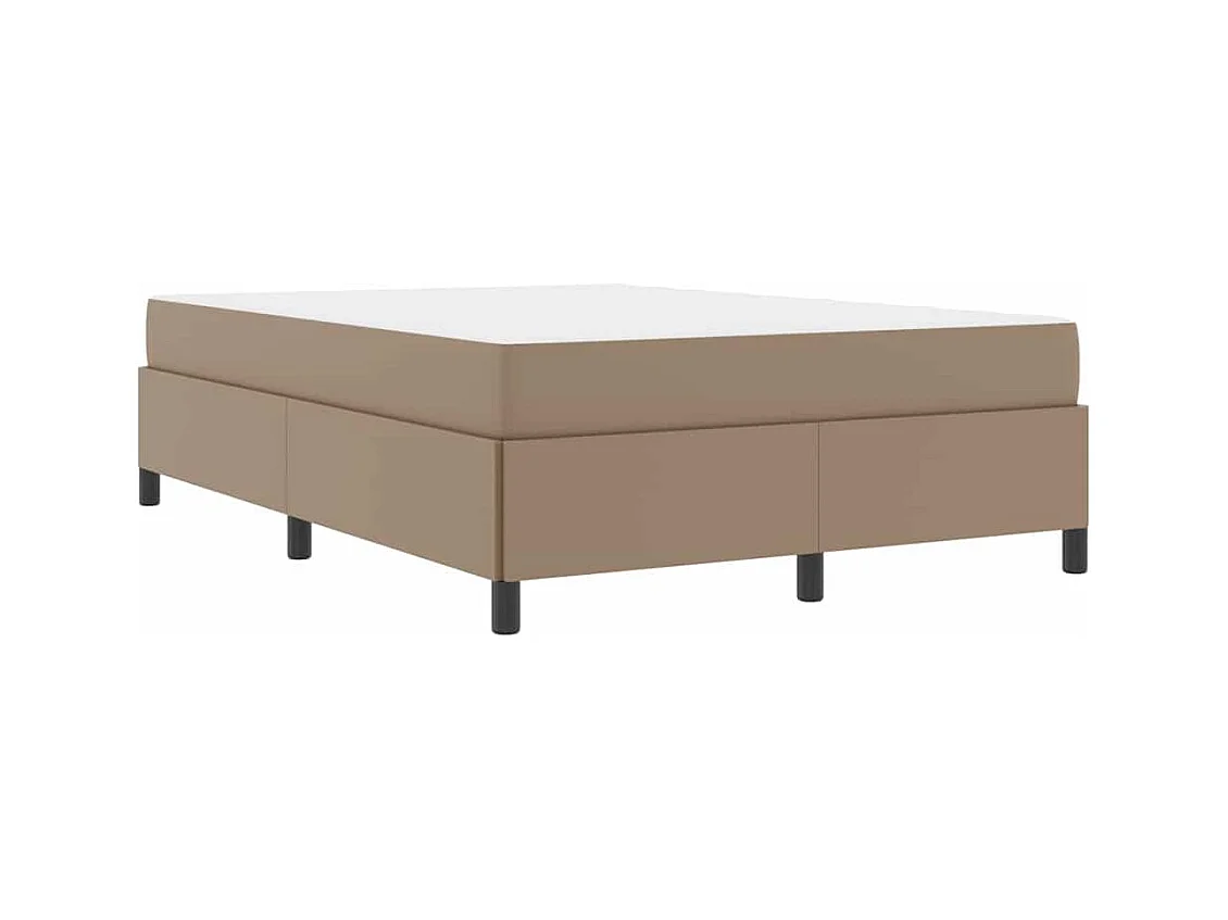 Cadre de lit avec matelas Cappuccino 140 x 200 cm Faux cuir
