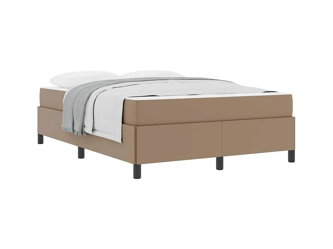 Cadre de lit avec matelas Cappuccino 140 x 200 cm Faux cuir