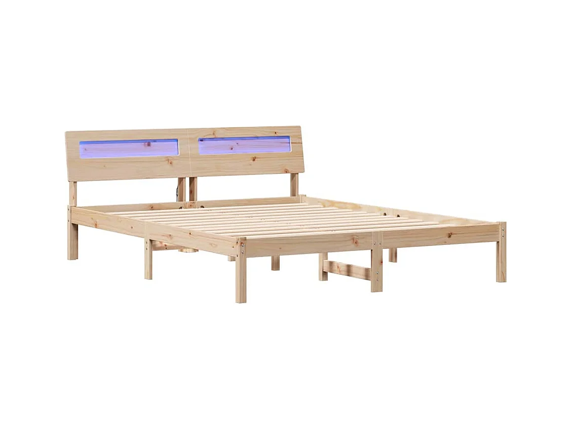 Cadre de lit Marron 140 x 200 cm Bois massif en pin