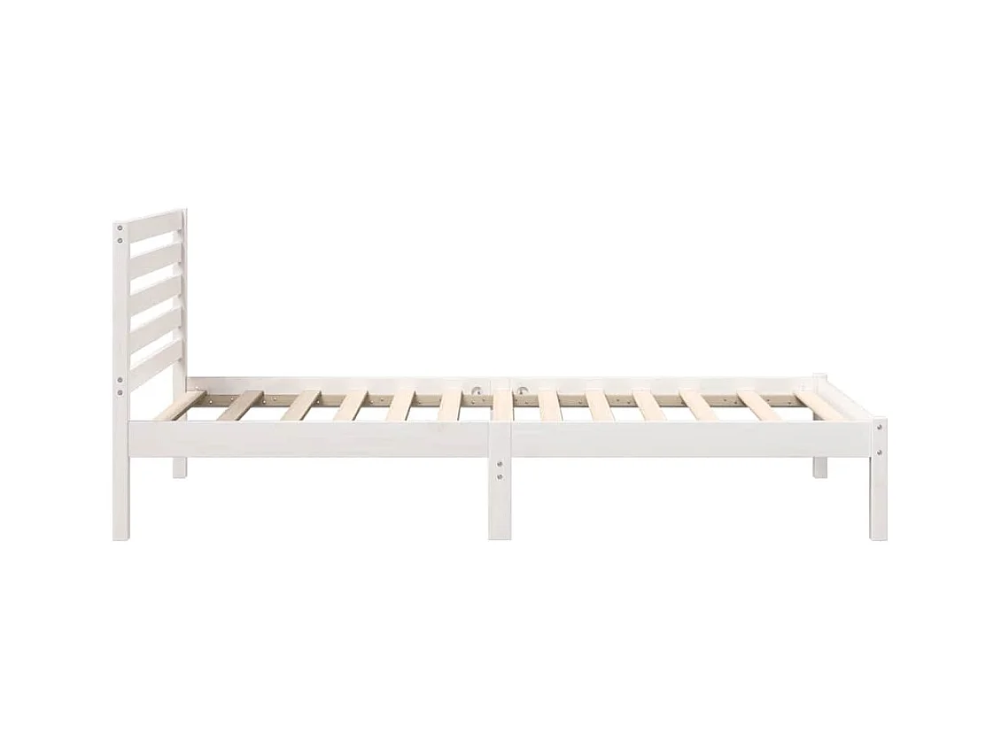 Cadre de lit Blanc 90 x 190 cm Bois massif en pin