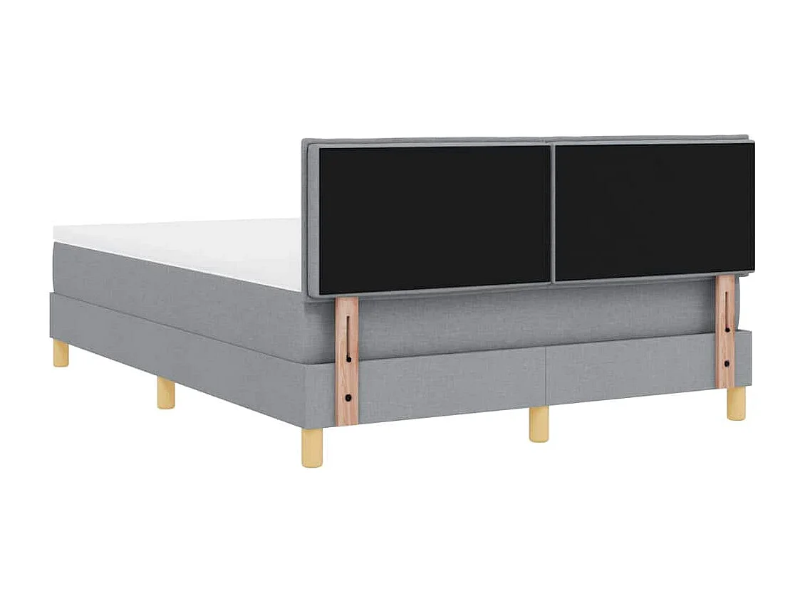 Cama box spring com colchão Cinzento-claro 140 x 190 cm tecido