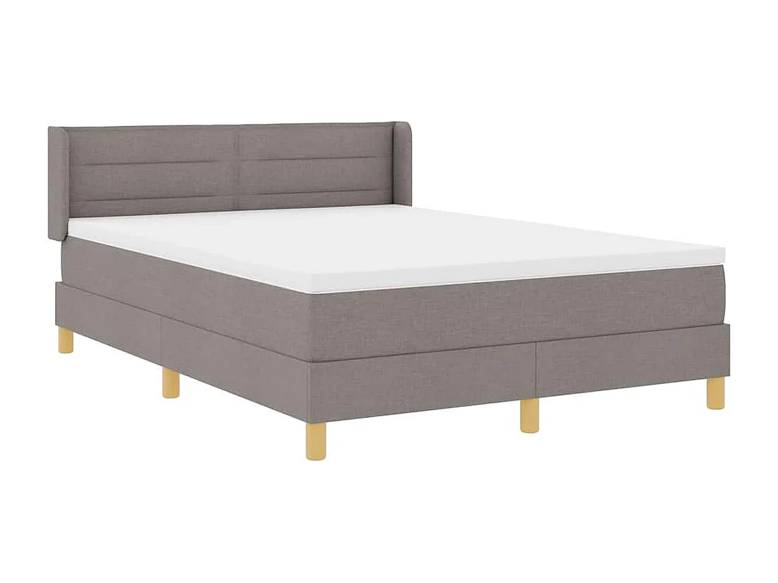 Cadre de lit avec matelas Taupe 160 x 200 cm tissu