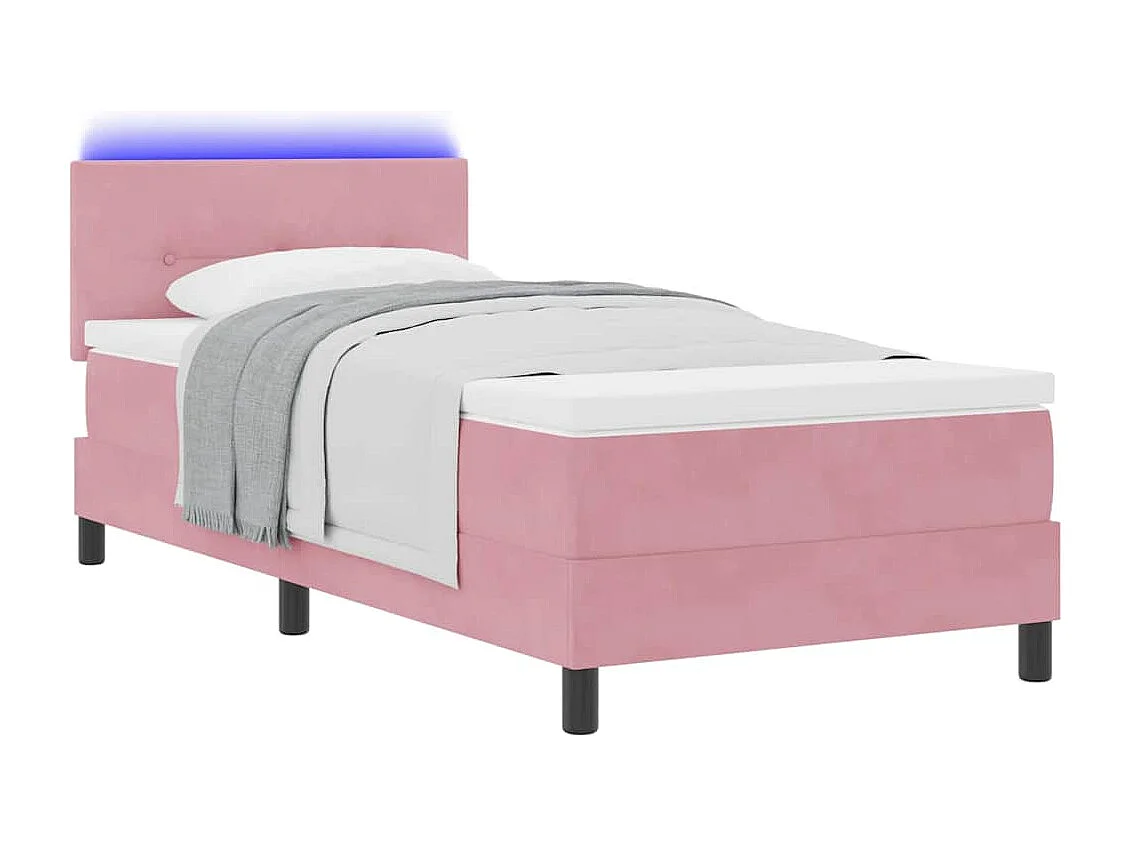 Cadre de lit avec matelas Rose 80 x 200 cm Velours