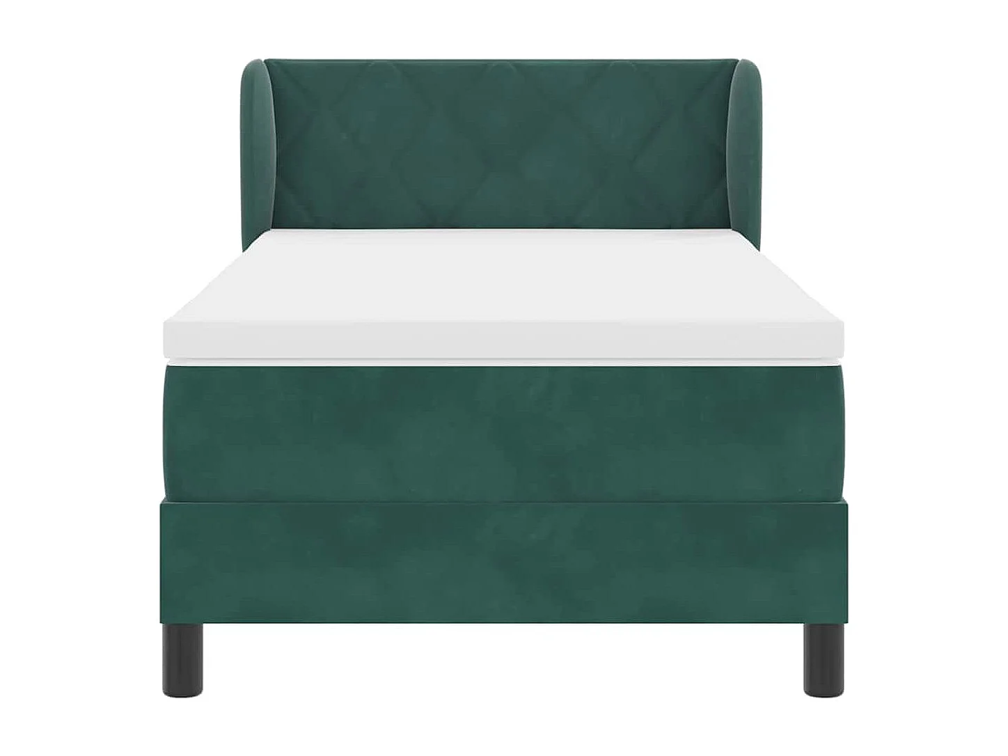 Cadre de lit avec matelas gris foncé 80x200 cm en velours