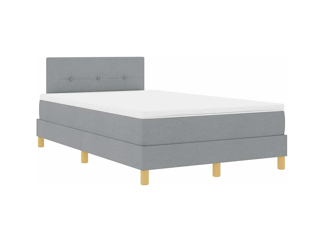 Boxspring bed met matras Lichtgrijs 120 x 190 cm Stof