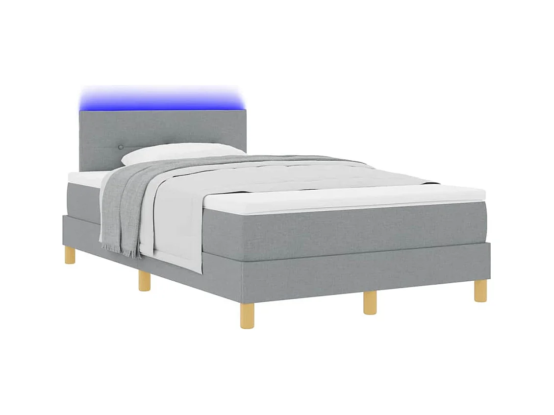 Boxspring bed met matras Lichtgrijs 120 x 190 cm Stof