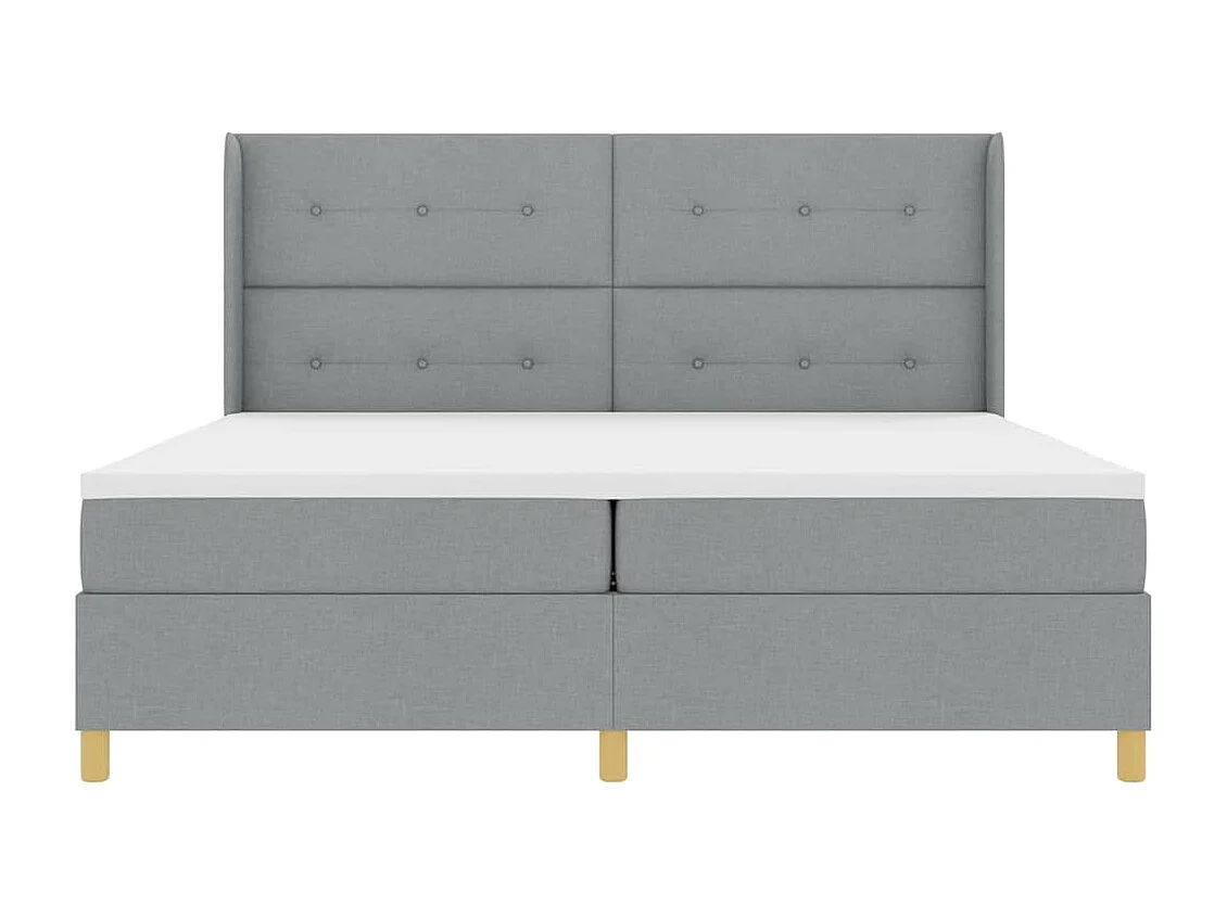 Cadre de lit avec matelas Gris clair 200 x 200 cm tissu