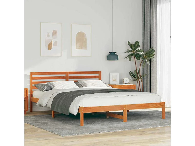 Bedframe Wasbruin 160 x 220 cm Massief grenenhout