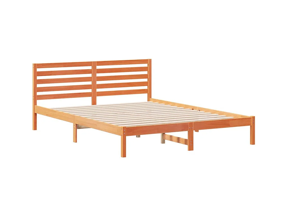 Cadre de lit Marron cire 160 x 220 cm Bois massif en pin